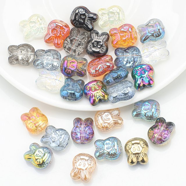 YUANZHIRUN Anhänger Kristallglas, Kaninchenform, 10 x 12 mm, Unisex - Bild 1