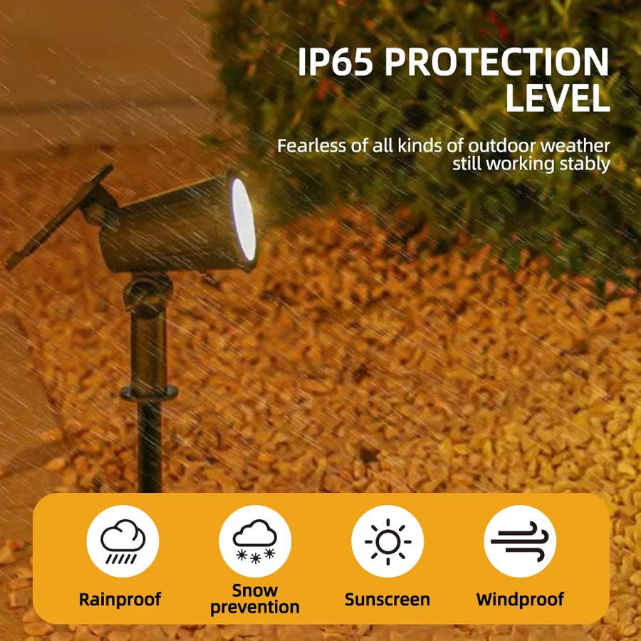 Heinast 9-LED Solarstrahler RGB Multicolour, IP65 Wasserdicht, Einstellbare Helligkeit, Schwarzer Bodenstrahler für Garten und Außenbereich - Bild 2