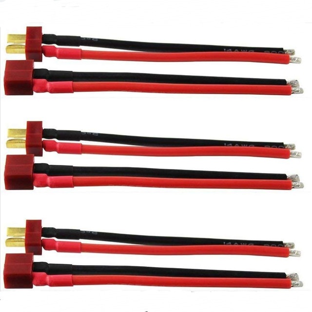 Deans Ultra Pigtail-Kabel T-Stecker-Verbinder Männlich und Weiblich mit 10 cm Silikondraht 14 AWG in Rot für RC-Hobby und Lipo-Batterien - Bild 1