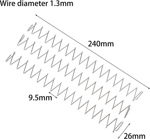 HUXUAN Rechteckige Druckfeder aus Edelstahl in Silber, Drahtdurchmesser: 1,3 mm - Bild 1