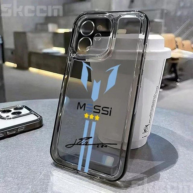 MESSi Football Transparente Handyhülle für iPhone 16 15 14 13 12 11 Pro Max Mini X XS XR 7 8 Plus Stoßfeste Weiche Schutzhülle von Binchi Health Electronics - Bild 1