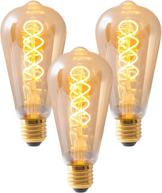 Näve DILLY LED-Leuchtmittel E27 3er-Set, 4 W, warmweiß, transparent, H x Ø: 14,6 x 6,4 cm - Bild 1