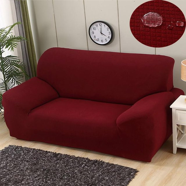 Wasserdichter und verdickter Sofabezug von BC-Warm Home in Rot, universeller gestrickter Jersey-Bezug für Einzel-, Doppel- und Dreisitzer-Sofas - Bild 1