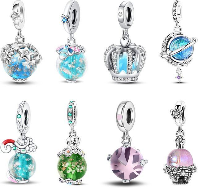Pandach Charm 925 Silber, Kristall, Perle, Damen - Bild 1