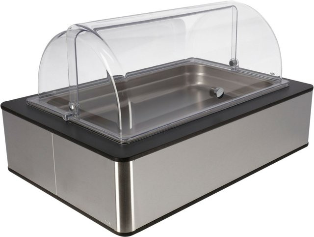 VEGA Buffetvitrine Fundale hoch GN 1/1 aus Edelstahl in Anthrazit und Silber, B/T/H: 63 x 42,5 x 33,9 cm - Bild 1