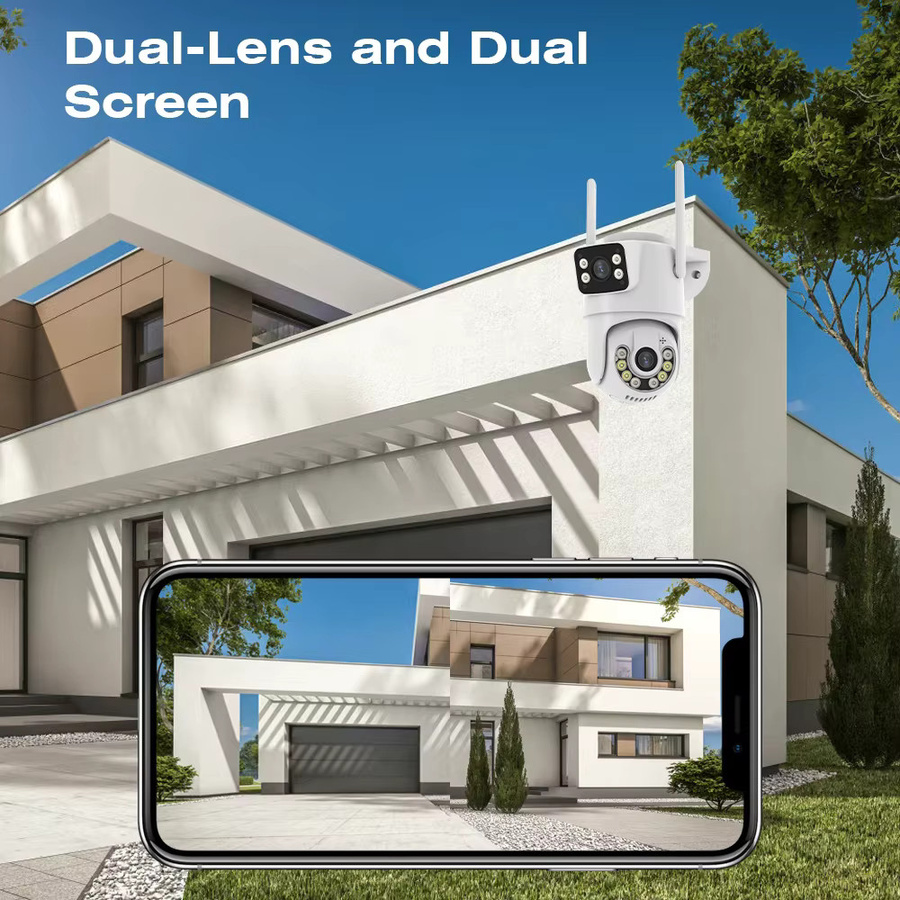 BELIA 4K 8MP Dual Lens PTZ Outdoor Sicherheitssicherheit IP Kamera mit Dual Screen, AI Menschlicher Erkennung und ICSEE App, Weiß - Bild 3
