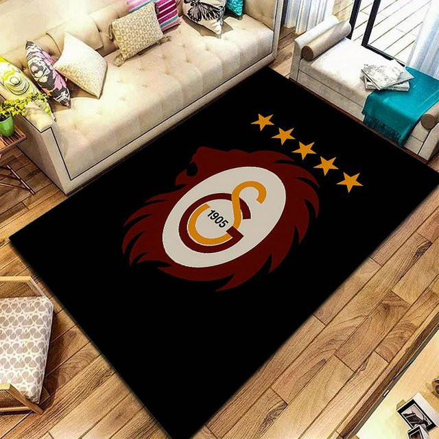 Rutschfester Galatasaray S.K. Teppich von My City Home in Schwarz, B/H: 150 x 100 cm - Bild 1