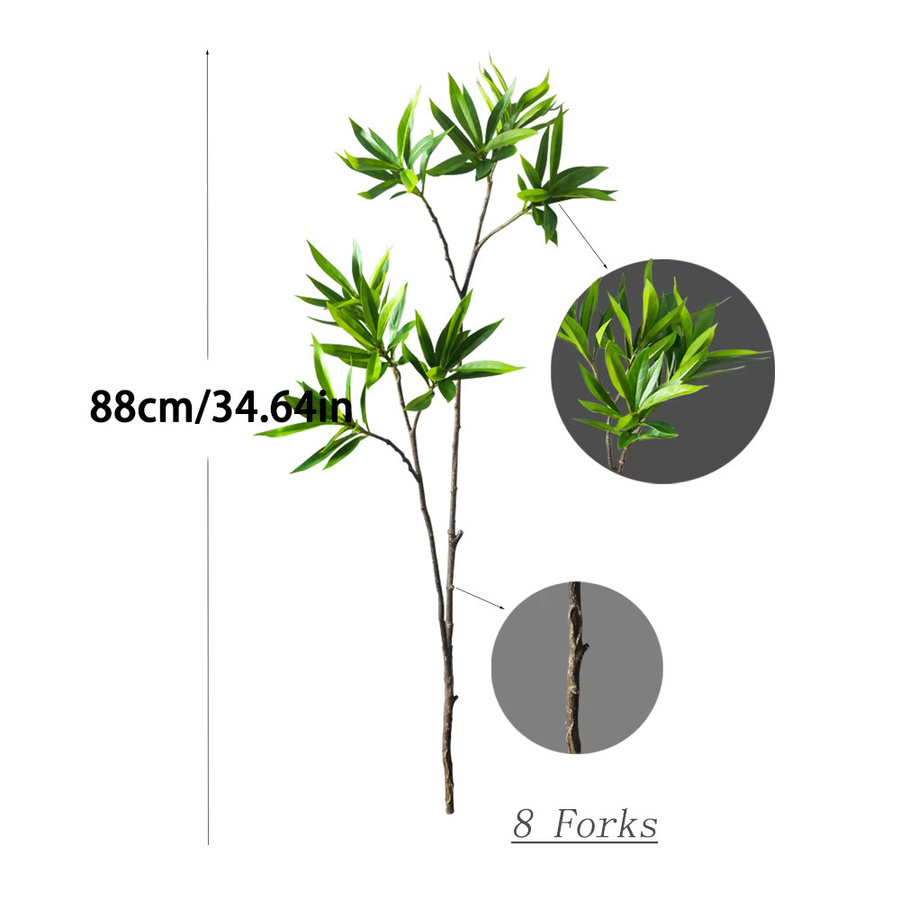 Künstliche Palme von Kmitang in Grün mit Agaven- und Litsea-Blättern aus Kunststoff für Hausgarten und Hochzeitsdekoration, Höhe: 50 bis 133 cm - Bild 2