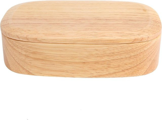 Holz Lunchbox mfySpace beige mit Trennstegen und Deckel für Schule und Picknick - Bild 1