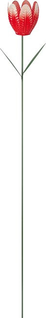 Gartenstecker Tulpe aus Eisen in Rot, Höhe: 95 cm, Durchmesser: 8 cm - Bild 1