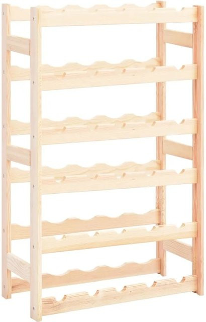 vidaXL Weinregal aus Kiefernholz in Braun und Beige für 30 Flaschen, rustikales Standregal B/T/H: 86 x 25 x 53 cm - Bild 1