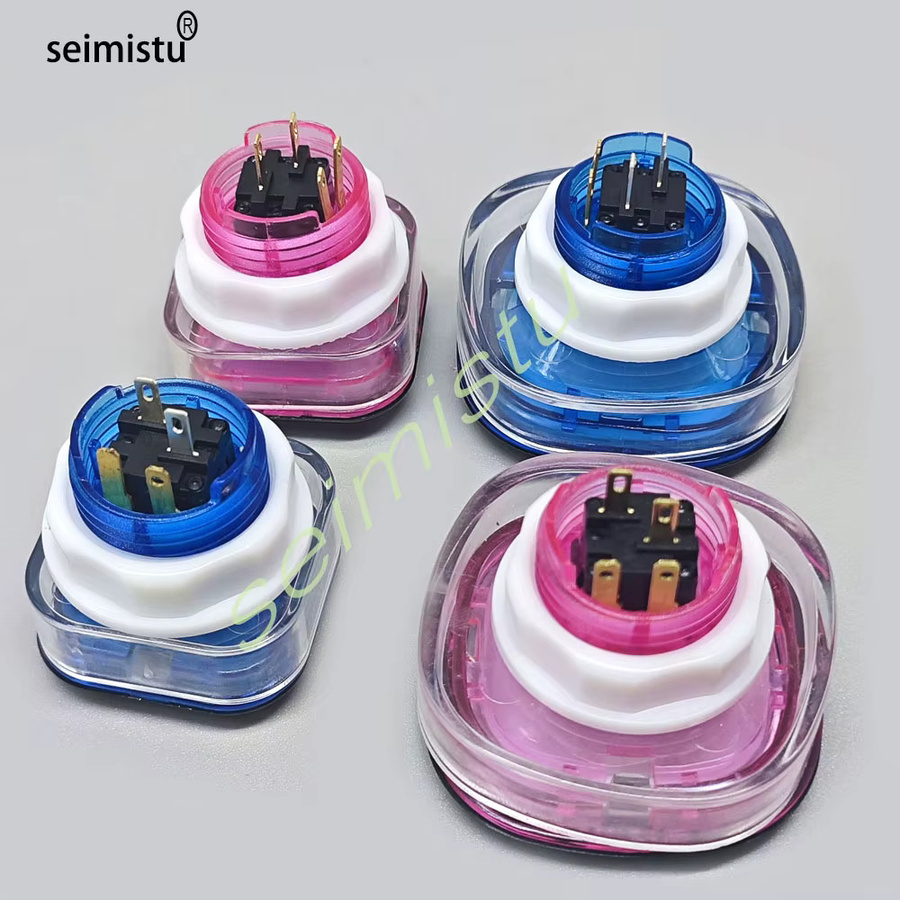 Seimistu LED Quadratischer Arcade-Knopf in Pink für Spielautomaten und Verkaufsautomaten, 50mm und 35mm, 5V/12V - Bild 3