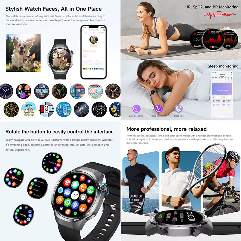 KAVSUMI Smartwatch, Silber, Bluetooth, NFC, Herren - Bild 3