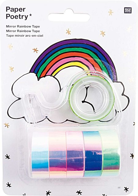Rico Design Paper Poetry Mirror Rainbow Washi Tape mehrfarbig 6 Stück - Bild 1