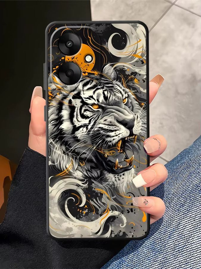 Luxus Handyhülle mit White Tiger Design für Xiaomi Redmi Serie in Schwarz - Bild 6