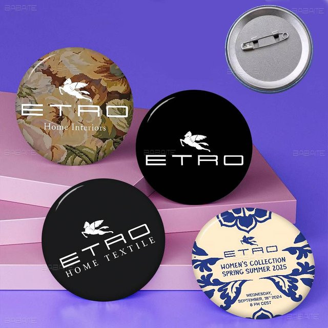 E-Etro Brosche, Runde Taste Pins - Bild 1