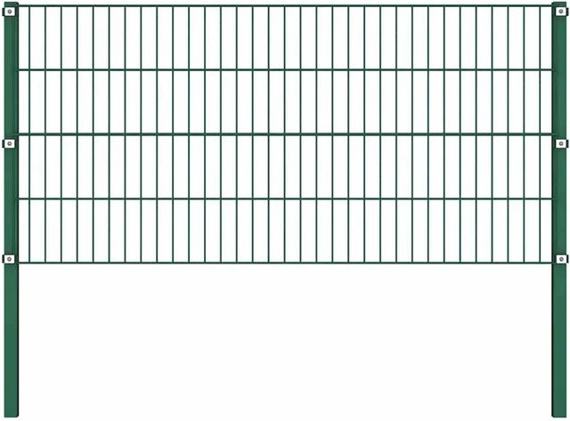 vidaXL Zaunelement mit Pfosten aus Eisen in Grün, Doppelstabmatten-Zaunfelder, pulverbeschichtet, B/H: 80 x 176,5 cm - Bild 1