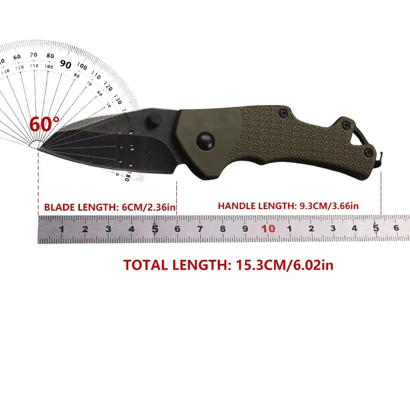 Tragbares Outdoor-Camping-Klappmesser 8337 mit 8CR13MOV-Edelstahlklinge in Schwarz - Bild 2