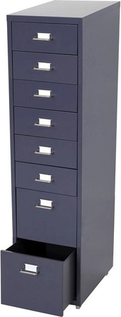 PROREGAL Rollcontainer Housten mit 8 Schubladen in Dunkelgrau, B/T/H: 110 x 28 x 41 cm