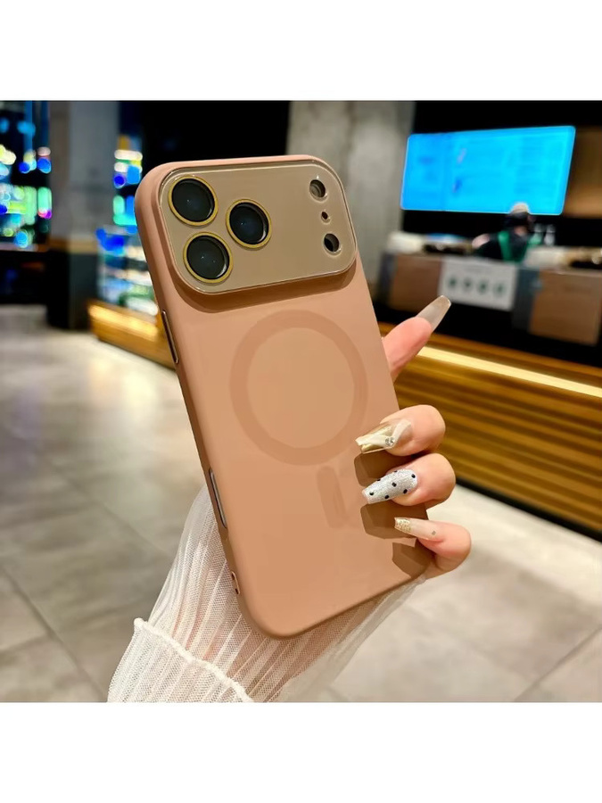 Stoßfeste Silikon Schutzhülle für Apple iPhone 12 bis 17 Pro Max mit magnetischer Aufladung und Fensterlinsenschutz in Pink - Bild 4