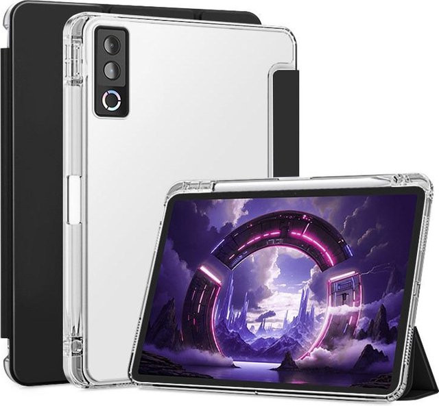 Lenovo Legion Y900 Hülle für 13 Zoll Tablet mit magnetischem Faltständer und Stifthalter aus PU-Leder in Schwarz - Bild 1