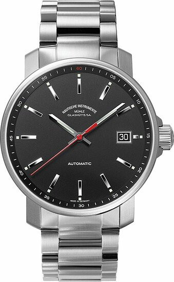 Mühle Glashütte Armbanduhr, Automatik, Edelstahl, Schwarz, 36,6 mm, Herren - Bild 1