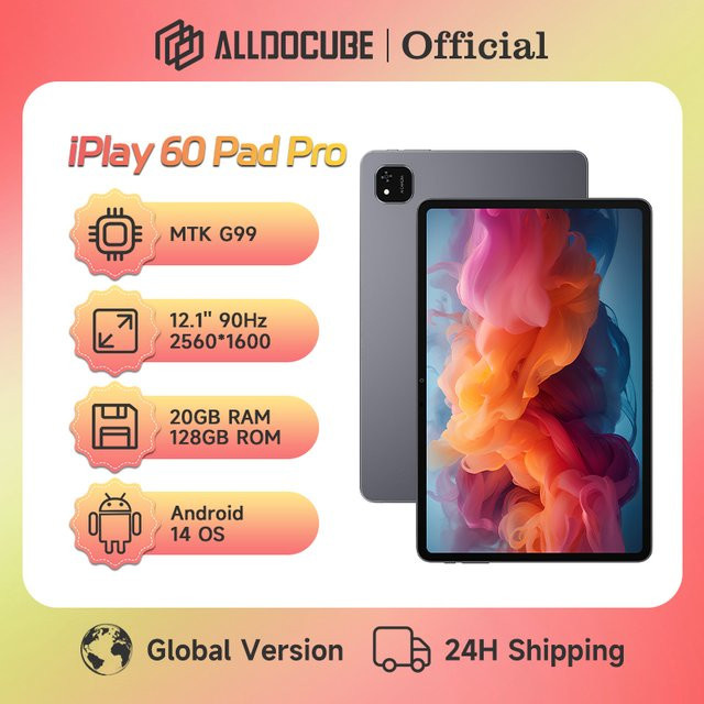 ALLDOCUBE iPlay 60 Pad Pro Tablet mit 12,1 Zoll 90Hz Display, MediaTek Prozessor, 20GB RAM, 128GB ROM, 10000mAh Akku, Android 14 und 4G LTE - Bild 1