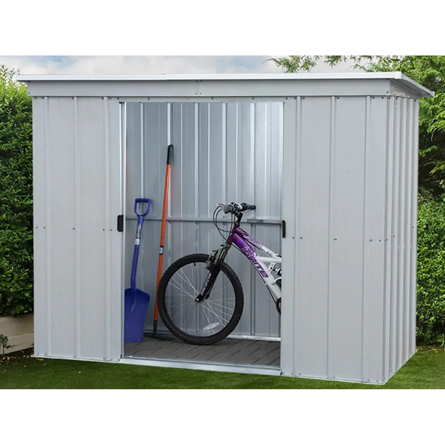 Yardmaster Metall-Gerätehaus Titanium 84 in Silber mit Bodenrahmen und Doppelschiebetür, B/T/H: 224 x 104 x 174 cm - Bild 4