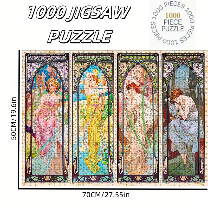AZNM Alphonse Mucha Seasons Girl Bild, Papierpuzzle, 1.000 Teile, ab 14 Jahren - Bild 3