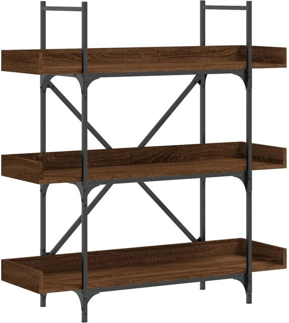 vidaXL Bücherregal im Industrial Design mit 3 Böden, Braun Eichen-Optik, B/T/H: 100 x 33 x 108,5 cm - Bild 1
