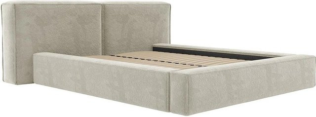 Pascal Morabito Bett Timano mit Bettkasten und Lift-up-Funktion in Beige mit Bouclé-Stoff, B/T/H: 140 x 190 x 206 cm - Bild 1