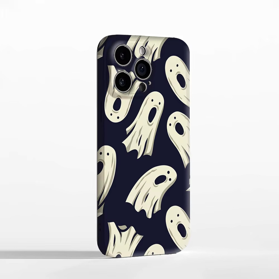 Handyhülle mit verspielten Halloween-Geistern für Apple iPhone 17 16 15 14 13 12 Pro Max Plus, doppelschichtige Rückseite, Multicolor - Bild 3