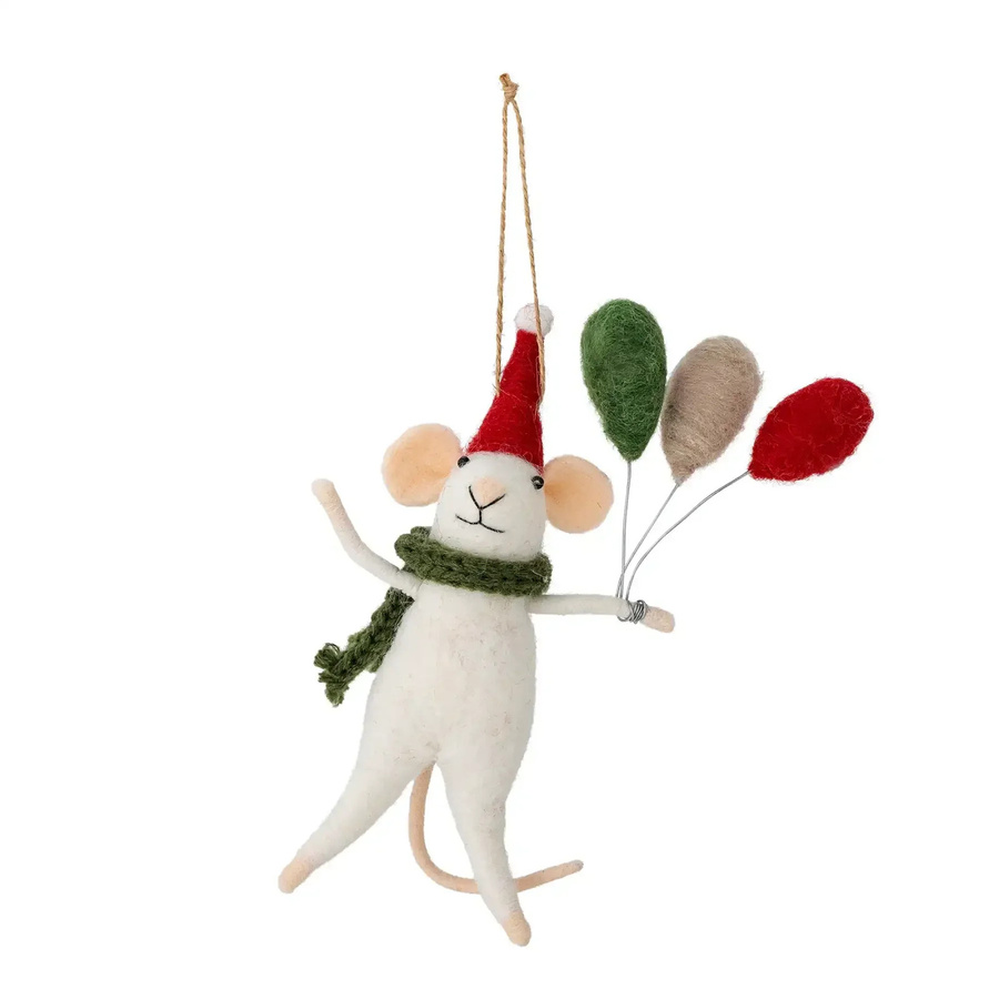 Bloomingville Weihnachtsornament Peo aus Wolle in Weiß, Höhe: 19 cm - Bild 1