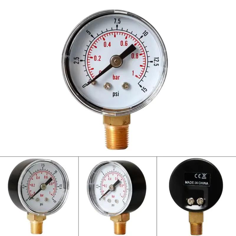 Gesichtsmanometer 40 mm mit 1/8" BSPT Anschluss unten montiert für Luft, Wasser, Kraftstoff und Flüssigkeiten mit 2,5 % Genauigkeit - Bild 2