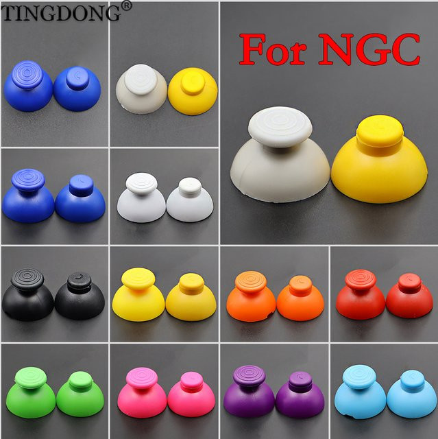TingDong Joystick-Daumenkappen für GameCube Controller, Ersatz-Analogstick Pilzkopf-Rocker-Abdeckung, Schwarz - Bild 1