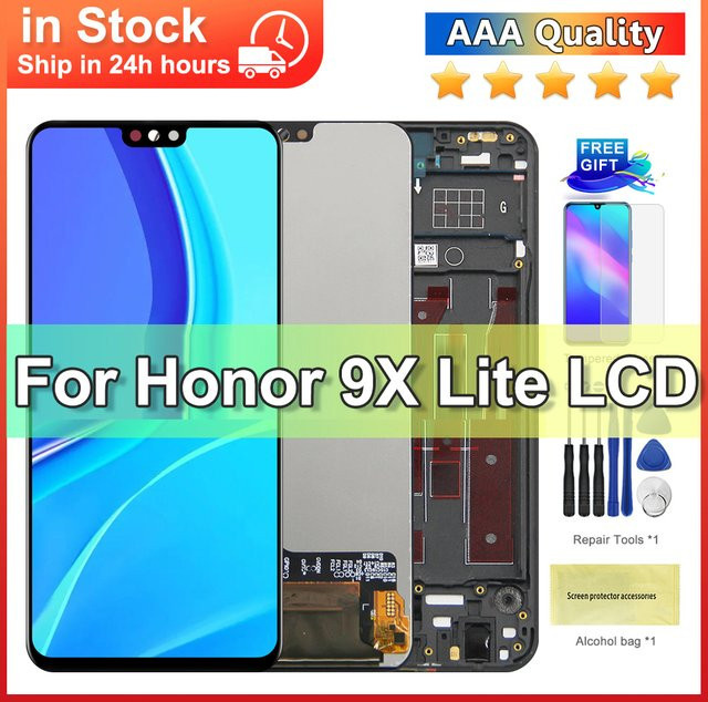 Sinmaytai LCD-Display Touchscreen Baugruppe mit Rahmen für Honor 9x Lite, 6.5 Zoll, Schwarz - Bild 1