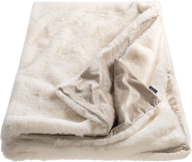 Plaid JOOP! SMOOTH in Weiß und Beige aus Polyester, B/T: 170 x 130 cm - Bild 1