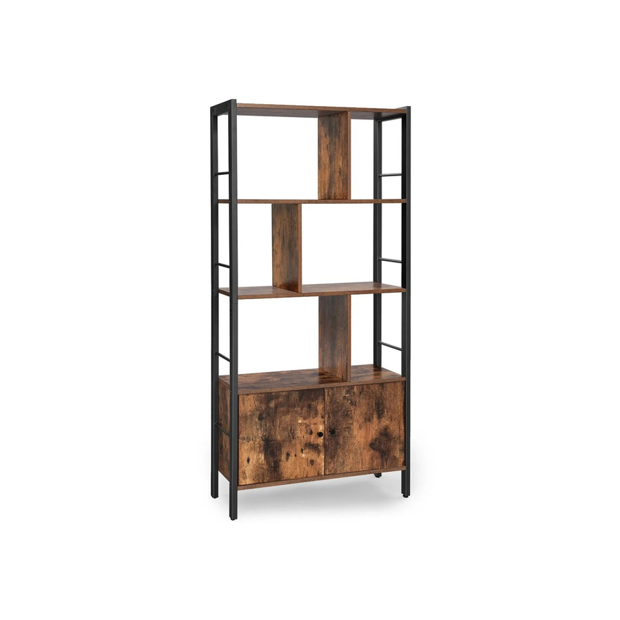 VASAGLE Bücherregal im Industriestil mit Stahlgestell, Braun-Schwarz, B/T/H: 74 x 30 x 154,5 cm - Bild 3
