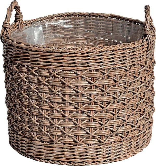 A.H.G. Pflanzkorb aus Polyrattan in Zylindrisch, Farbe Naturbraun, Durchmesser: 40 cm, Höhe: 40 cm - Bild 1