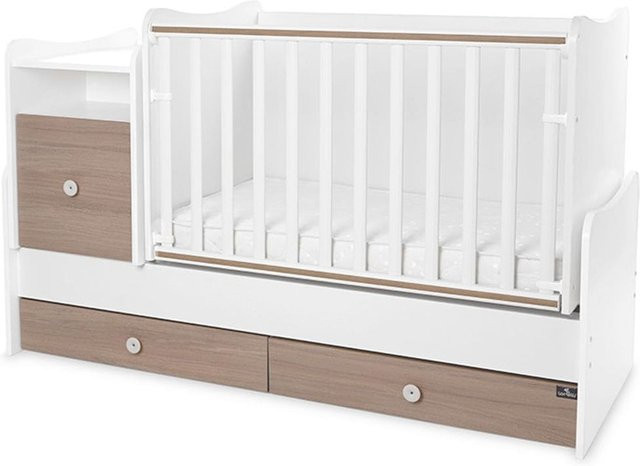 Lorelli Babybett Trend Plus mit Schreibtisch und Schubladen Kommode in Braun, B/T: 160 x 70 cm - Bild 1