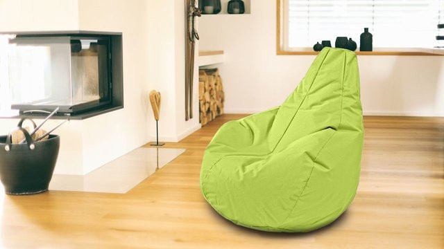 Outdoorfähiger Gamer Sitzsack von Kinzler in Apfelgrün, B/T/H: 100 x 100 x 100 cm - Bild 1