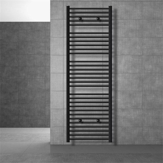 LuxeBath Badheizkörper Sahara Elektrisch mit Heizstab 900W, Schwarz matt, B/H: 60 x 180 cm - Bild 1