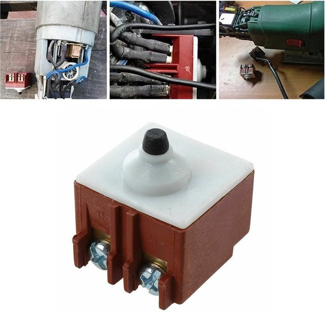 Ersatzschalter für Bosch Winkelschleifer GWS 6710-100, DPST Schalter, 250V 6A / 125V 12A, Rot - Bild 1