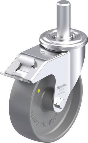 Blickle Stahlblech-Lenkrolle LEZ-PO 125G-FI-ELS in Grau mit 125 mm Rad-Durchmesser und 150 kg Tragfähigkeit - Bild 1
