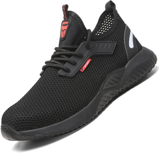 Avant-garde Arbeitssicherheitsschuhe in Schwarz, atmungsaktive Sicherheitsstiefel mit Stahlkappe für Herren und Damen, Größe 37 - Bild 1