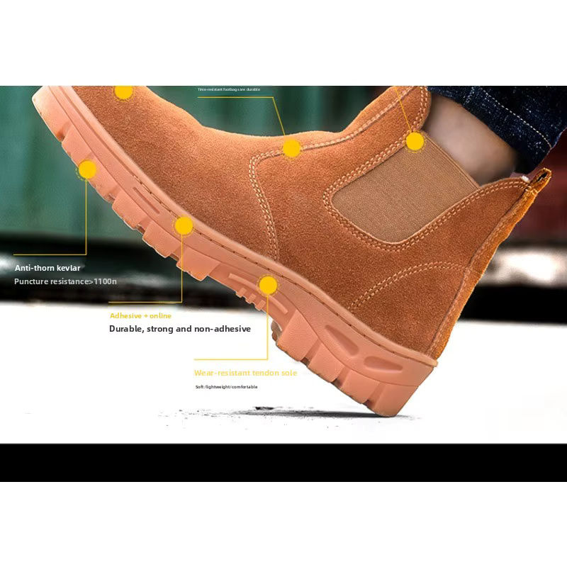 QHSPE Atmungsaktive Arbeitsschutzschuhe für den Sommer, leichte und bruchsichere Schweißstiefel - Bild 5