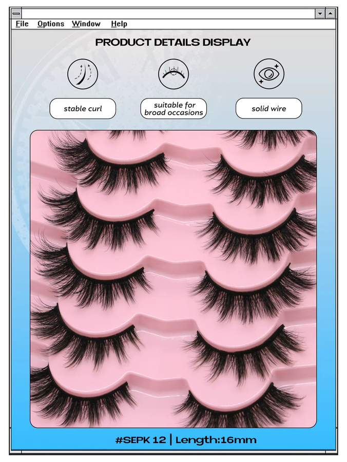 Veltrinay Falsche Wimpern, Manga-Anime-Wispy-Streifen, Unisex - Bild 3
