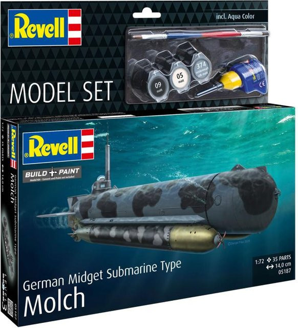 Revell German Midget Submarine Type Molch, Modellset, 1:72, Grau - Bild 1