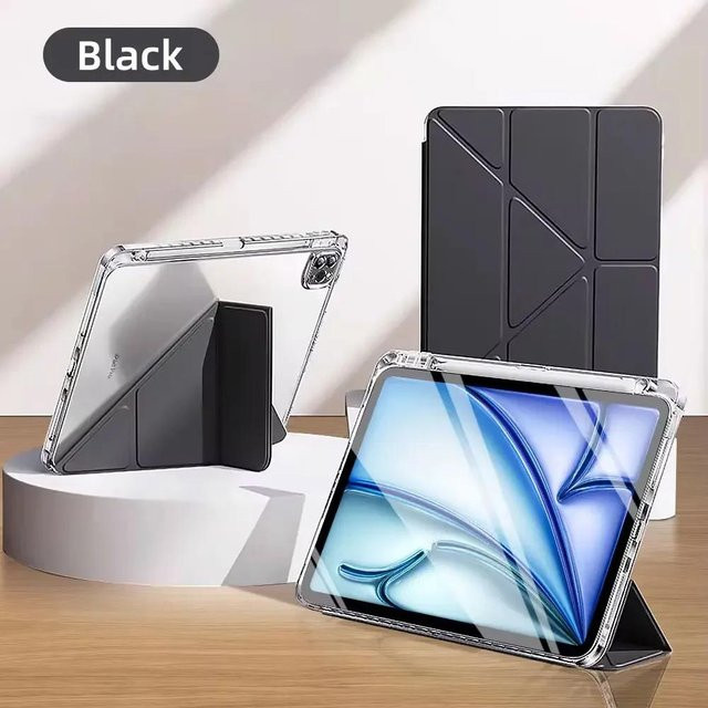 Smart Cover Schutzhülle für Apple iPad Air 3 (10,5 Zoll), iPad 7. Gen, 8. Gen und 9. Gen (10,2 Zoll) mit Y-Falt-Funktion und Stifthalter in Schwarz - Bild 1