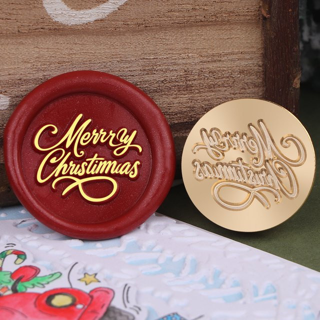 Wachsstempel aus Messing mit Schneeflocken- und Rentier-Motiv in Gold für DIY Scrapbooking und Umschlag-Dekoration - Bild 1